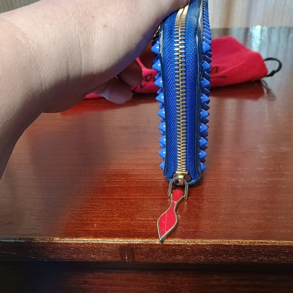 Christian Louboutin Panettone blue spiked long wallet - Picture 2 of 12